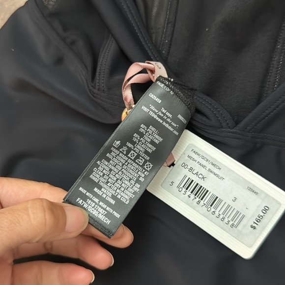 NWT TED BAKER Mech Mesh Panel Swimsuit in Black - Picture 8 of 13